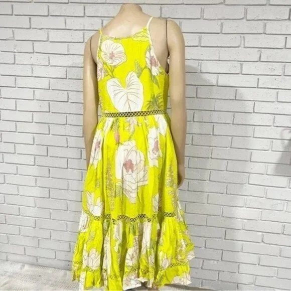 Farm Rio Women’s Neon Garden‎ Cotton Midi Dress - Size Small